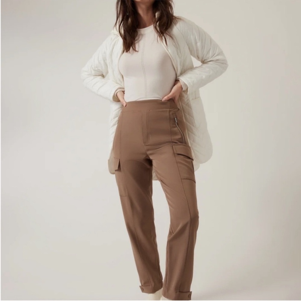 Athleta Brown Cargo High-Rise Pants